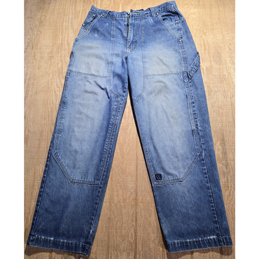 Vintage Karl Kani Baggy Double Knee Carpenter Jeans 34x34 Y2K 90s